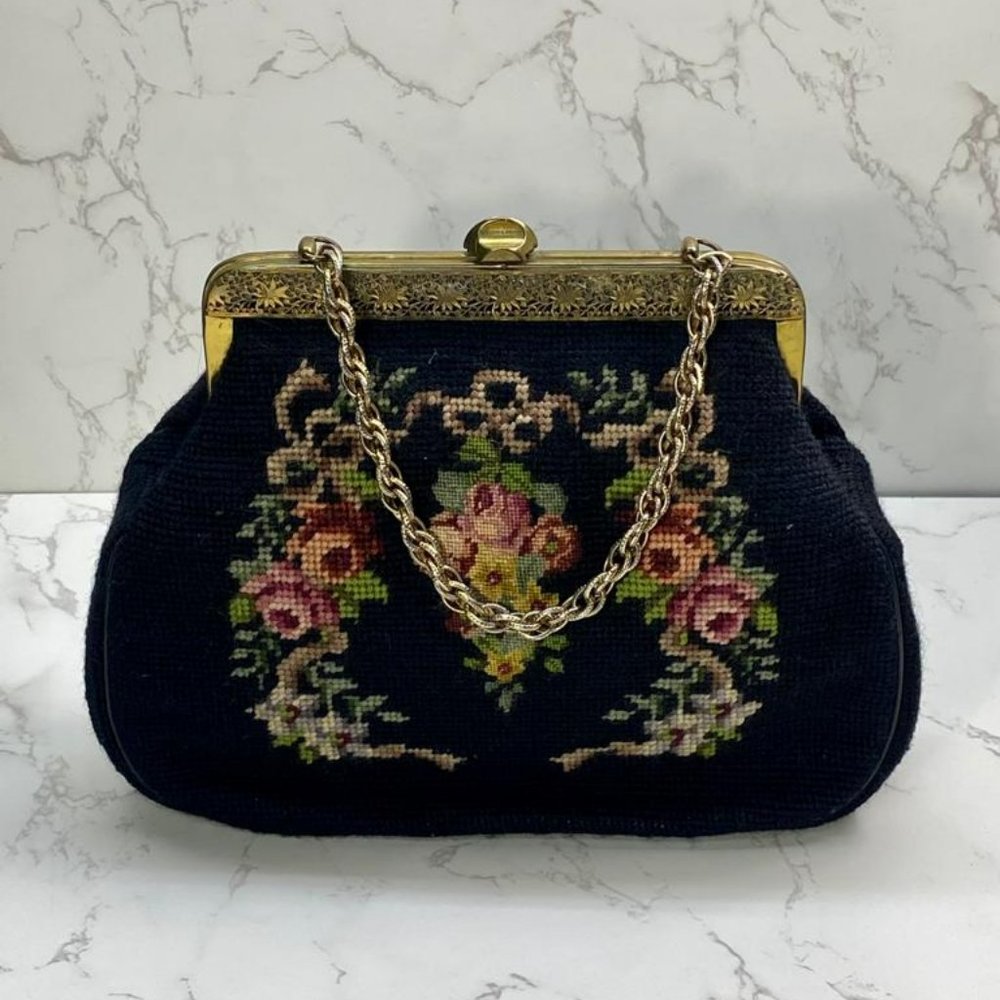 Rare Costanza Rota Needlepoint Handbag